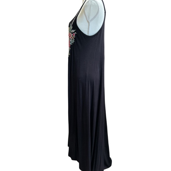 Karyn Seo Floral Embroidered Black Hi low Dress - Picture 2 of 6